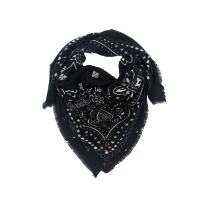 VIERKANTJE SJAAL PAISLEY EN STERREN PATROON