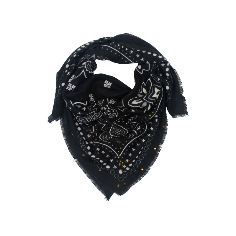 VIERKANTJE SJAAL PAISLEY EN STERREN PATROON