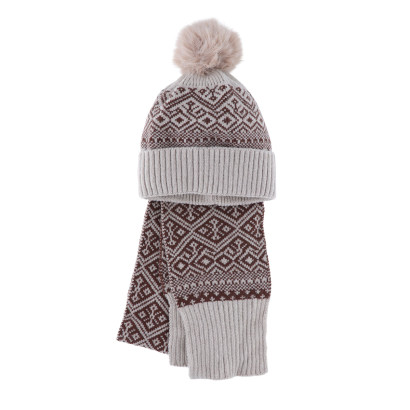SET ENF.: BONNET, ÉCHARPE ET IMPRIMÉ GÉOMÉTRIQUE