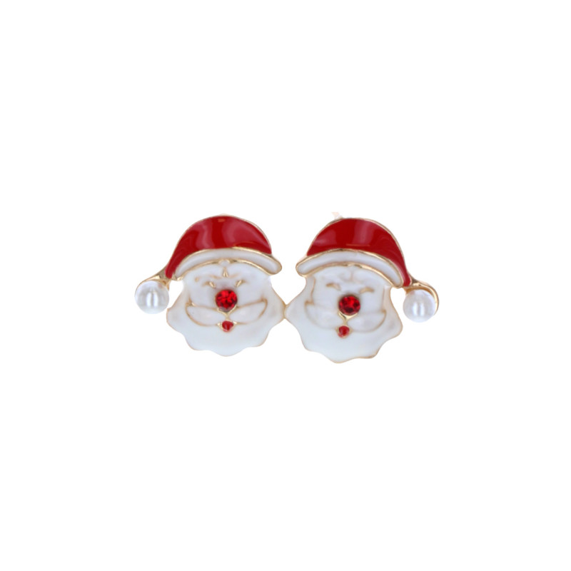 EARRINGS WITH SANTA CLAUS AND PEARL