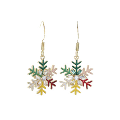 BOUCLES D'OREILLES AVEC FLOCON DE NEIGE ET STRASS