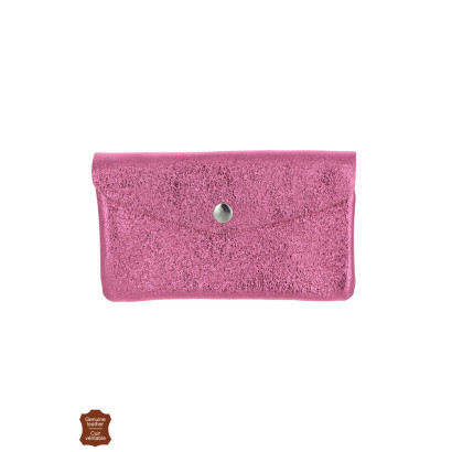 PORTE-MONNAIE EN CUIR MÉTALLISÉ & COULEUR UNIE