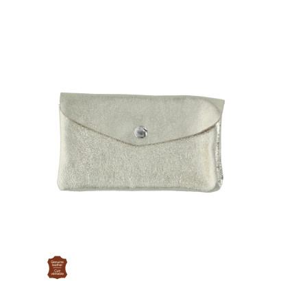 PORTE-MONNAIE EN CUIR MÉTALLISÉ & COULEUR UNIE