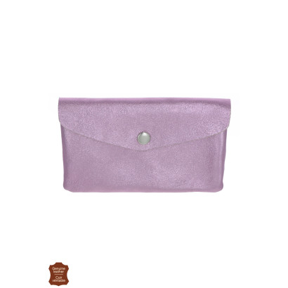 PORTE-MONNAIE EN CUIR MÉTALLISÉ & COULEUR UNIE