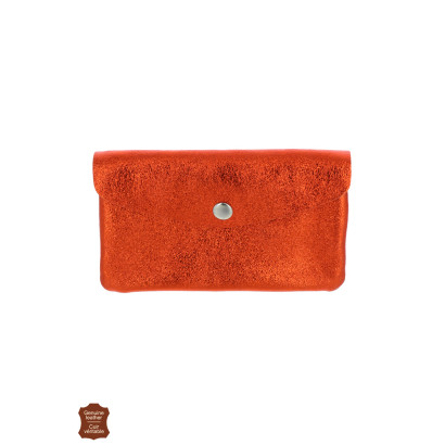 PORTE-MONNAIE EN CUIR MÉTALLISÉ & COULEUR UNIE