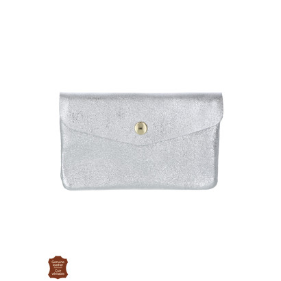 PORTE-MONNAIE EN CUIR MÉTALLISÉ & COULEUR UNIE