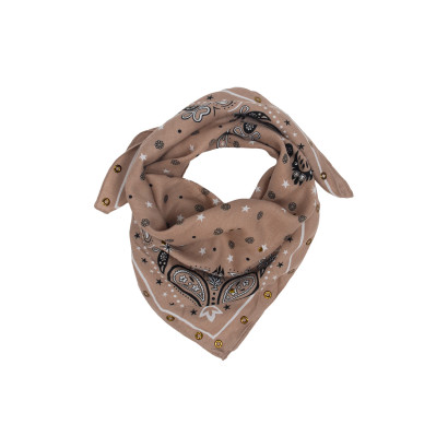 SQUARE SCARF PAISLEY AND STARS PATTERN AND STUDS