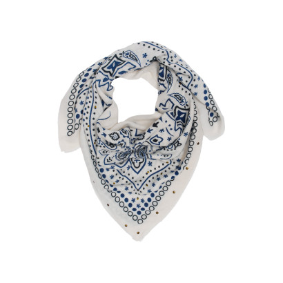 VIERKANTJE SJAAL PAISLEY EN STERREN PATROON