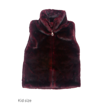 VESTE SANS MANCHE FAUSSE FOURRURE, ZIP