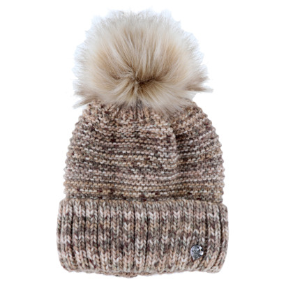 GEBREIDE MUTS WOLLEN MEERKLEURIGE MET POMPON