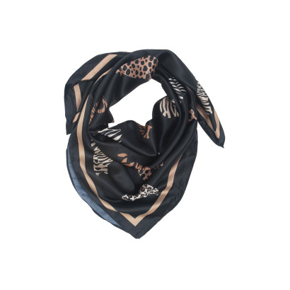 SQUARE POLYSILK SCARF WITH ANIMAL PRINT
