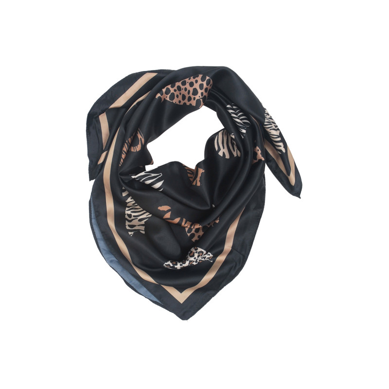 SQUARE POLYSILK SCARF WITH ANIMAL PRINT