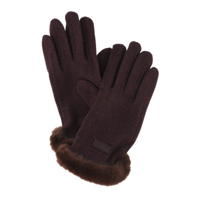 GANT DE COULEUR UNIE ET MANCHETTE FAUSSE FOURRURE