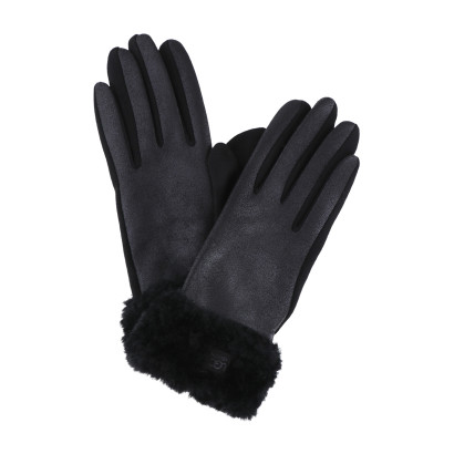 GANT EN SIMILI-CUIR ET MANCHETTE FAUSSE FOURRURE