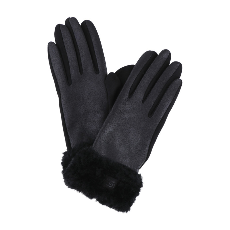 GANT EN SIMILI-CUIR ET MANCHETTE FAUSSE FOURRURE