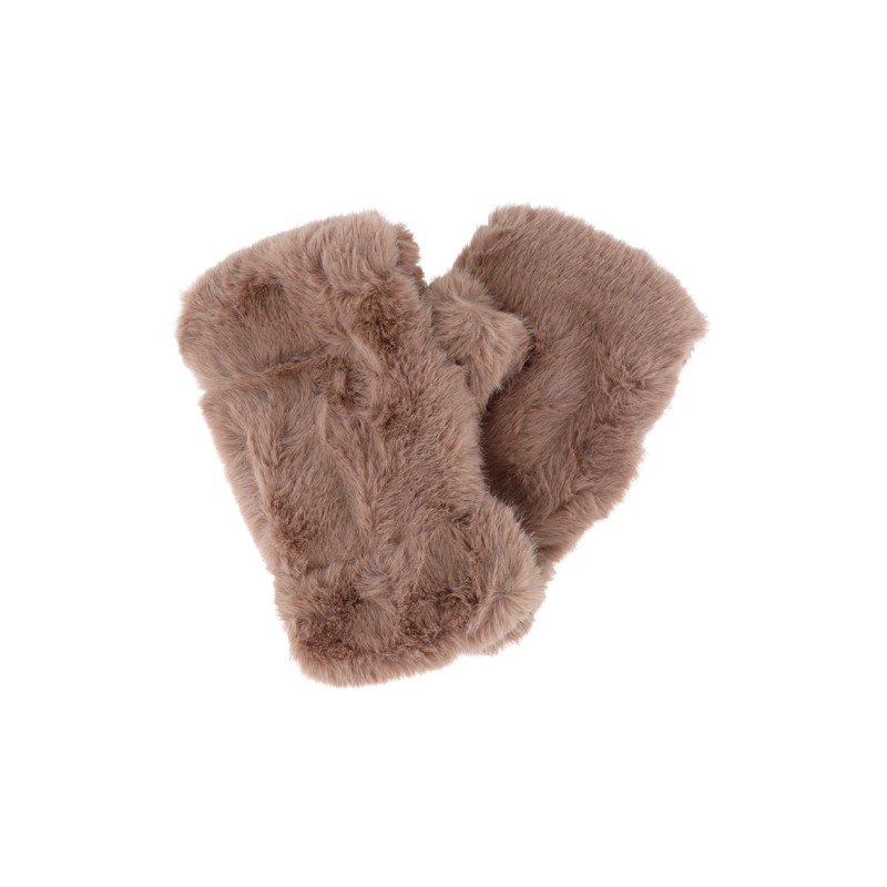 MOUFLE EN FAUSSE FOURRURE ET COULEUR UNIE