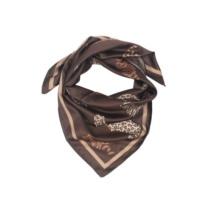 SQUARE POLYSILK SCARF WITH ANIMAL PRINT