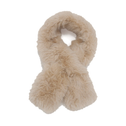 FOULARD DE COULEUR UNI AVEC FAUSSE FOURRURE