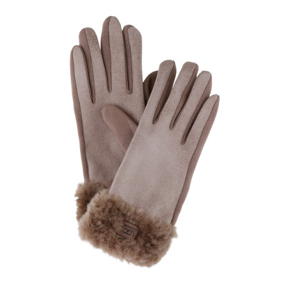GANT EN SIMILI-CUIR ET MANCHETTE FAUSSE FOURRURE