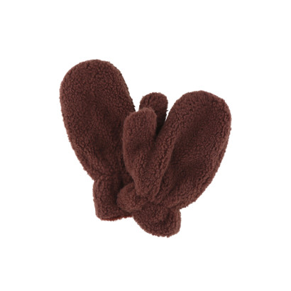 MITTENS IN FAKE FUR IN SOLID COLOR