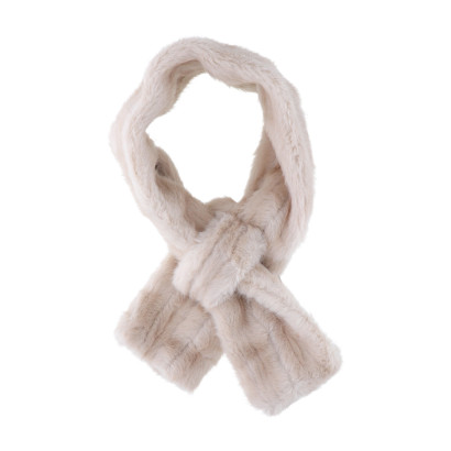 SCARF SOLID COLOR WITH FAKE FUR