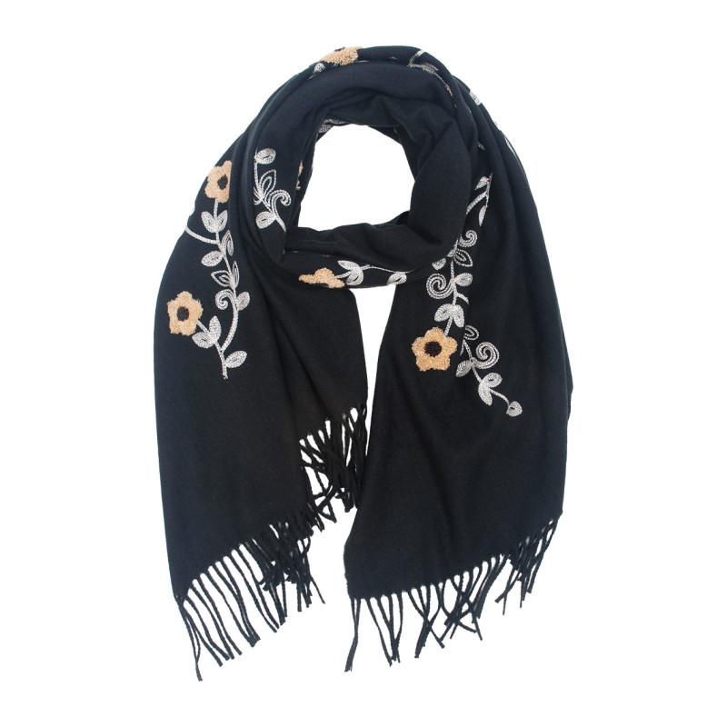 FOULARD AVEC FLEURS BRODES