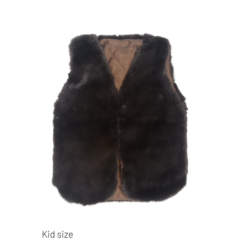 VESTE SANS MANCHE FAUSSE FOURRURE