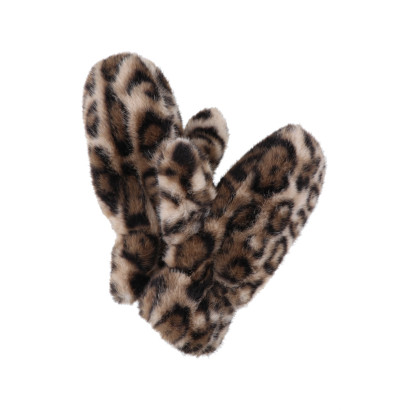 MANOPLA EN PIEL SINTÉTICA Y ESTAMPADO LEOPARDO