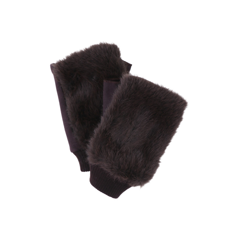 MOUFLE EN FAUSSE FOURRURE ET COULEUR UNIE