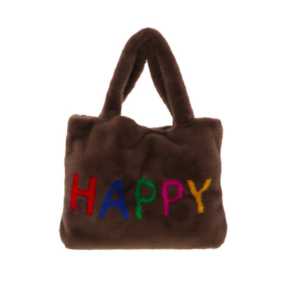 SAC FOURRE TOUT IMITATION FOURRURE: HAPPY