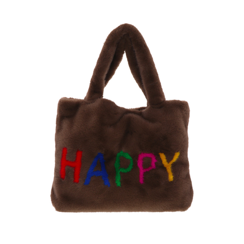SAC FOURRE TOUT IMITATION FOURRURE: HAPPY