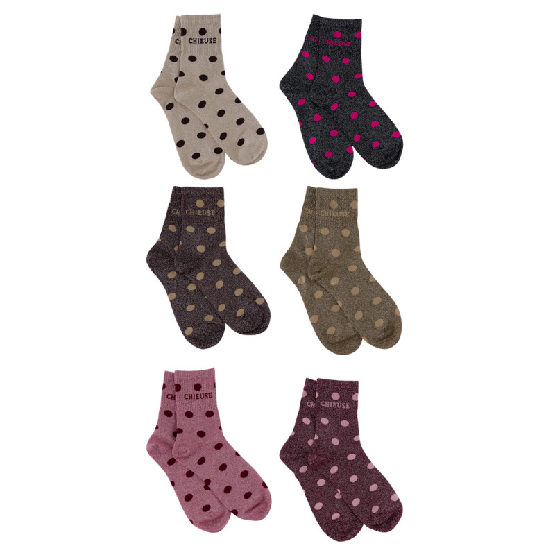 CHAUSSETTES Ú POIS AVEC LUREX: CHIEUSE