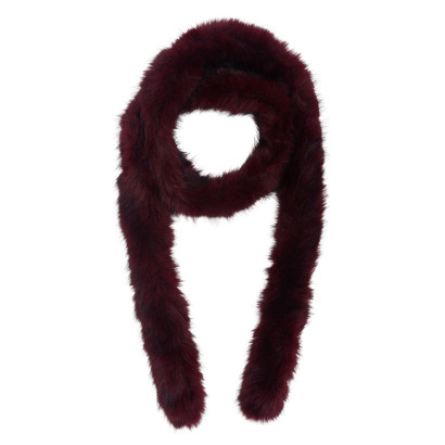 FOULARD DE COULEUR UNI AVEC FAUSSE FOURRURE