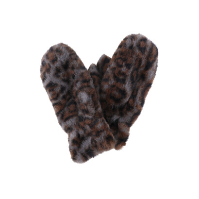 MANOPLA EN PIEL SINTÉTICA Y ESTAMPADO LEOPARDO