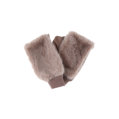 MOUFLE EN FAUSSE FOURRURE ET COULEUR UNIE