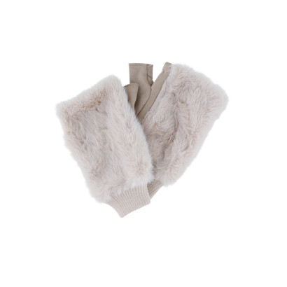 MOUFLE EN FAUSSE FOURRURE ET COULEUR UNIE