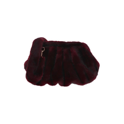SAC BANDOULIÈRE EN IMITATION FOURRURE,COULEUR UNIE