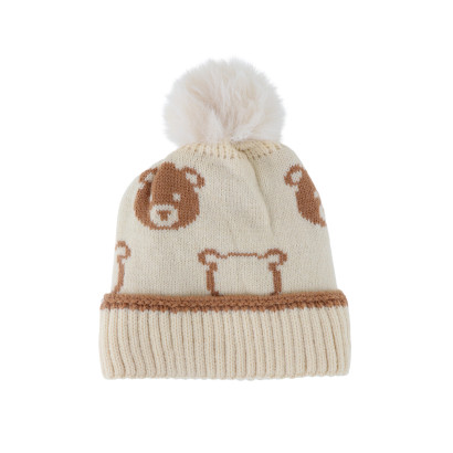 BONNET TRICOTE POUR ENFANT AVEC POMPONS