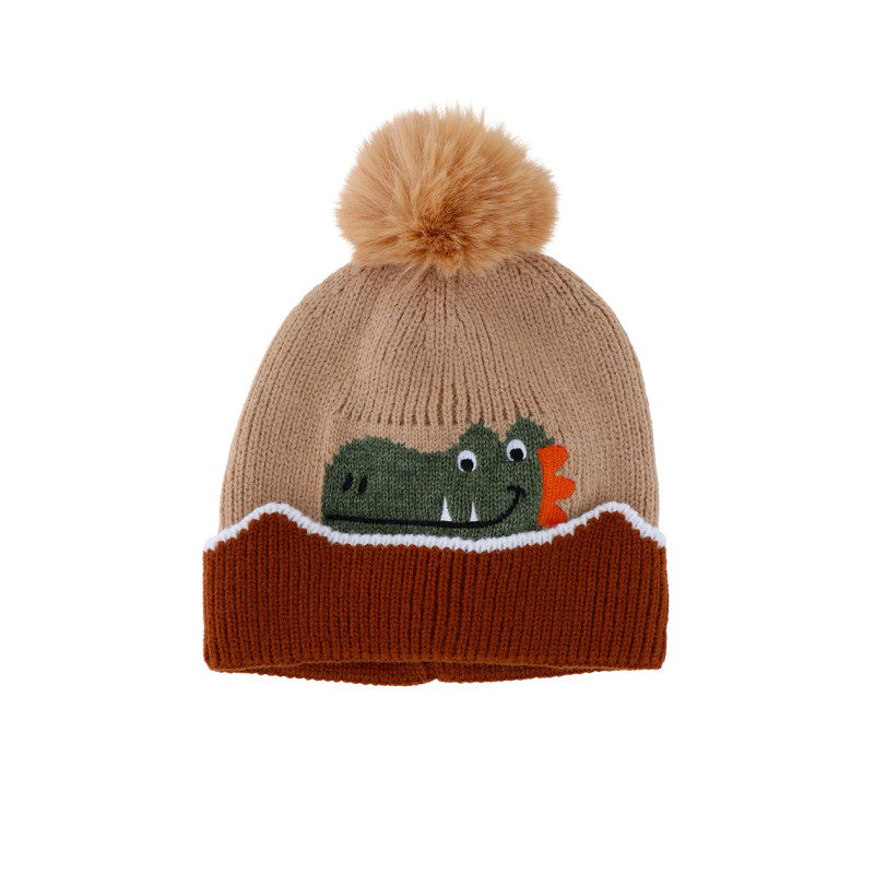 BONNET TRICOTE ENFANT AVEC POMPON & ANIMAUX