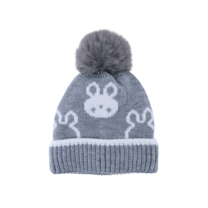 BONNET TRICOTE ENFANT AVEC POMPON & ANIMAUX