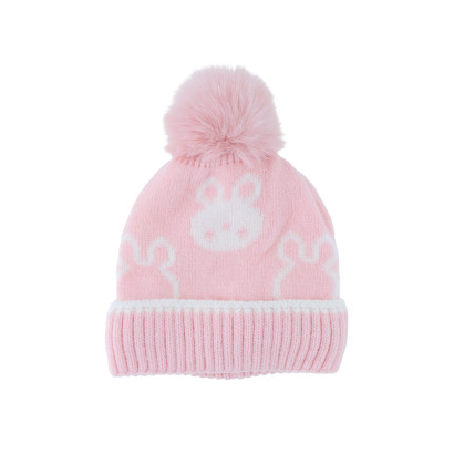 BONNET TRICOTE ENFANT AVEC POMPON & ANIMAUX