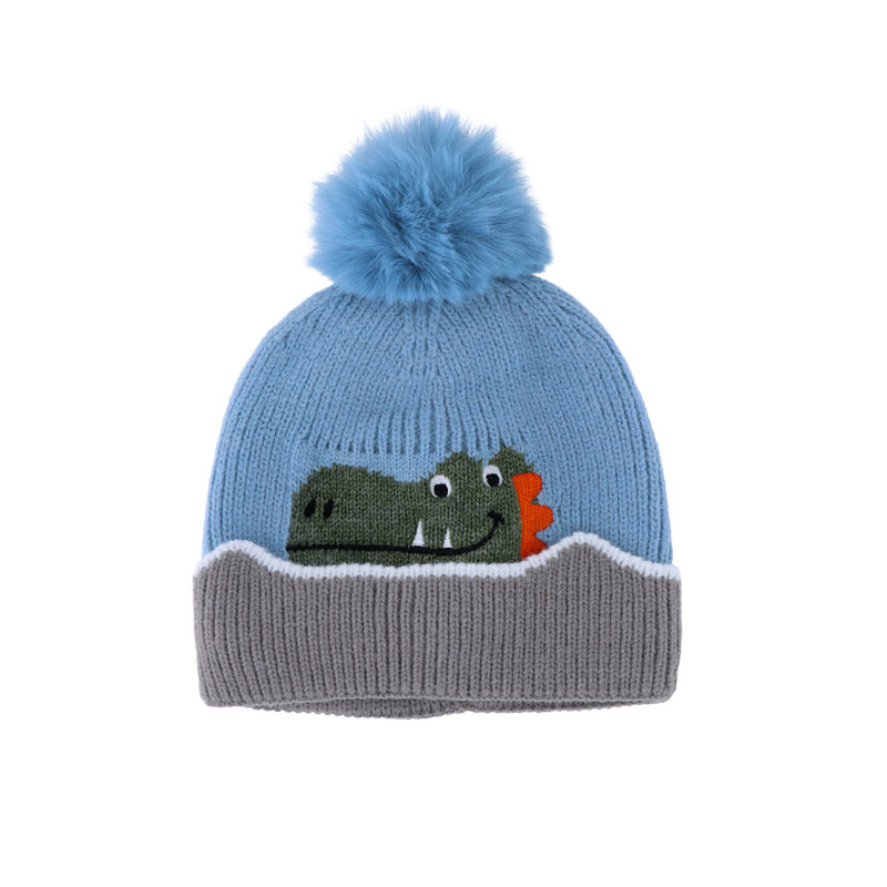 KIDS KNITTED HAT WITH POMPON & ANIMALS