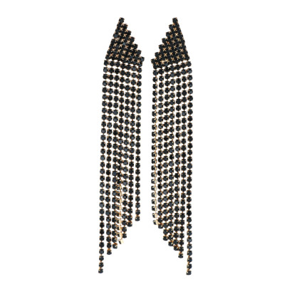 BOUCLES D'OREILLES CHAINETTE & STRASS