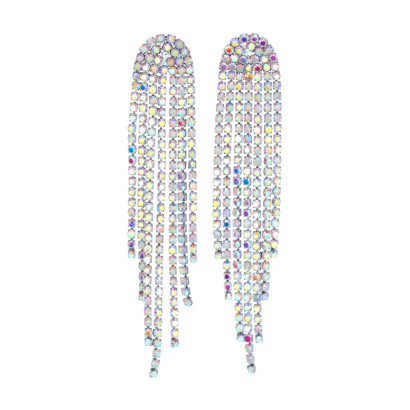 BOUCLES D'OREILLES CHAINETTE & STRASS