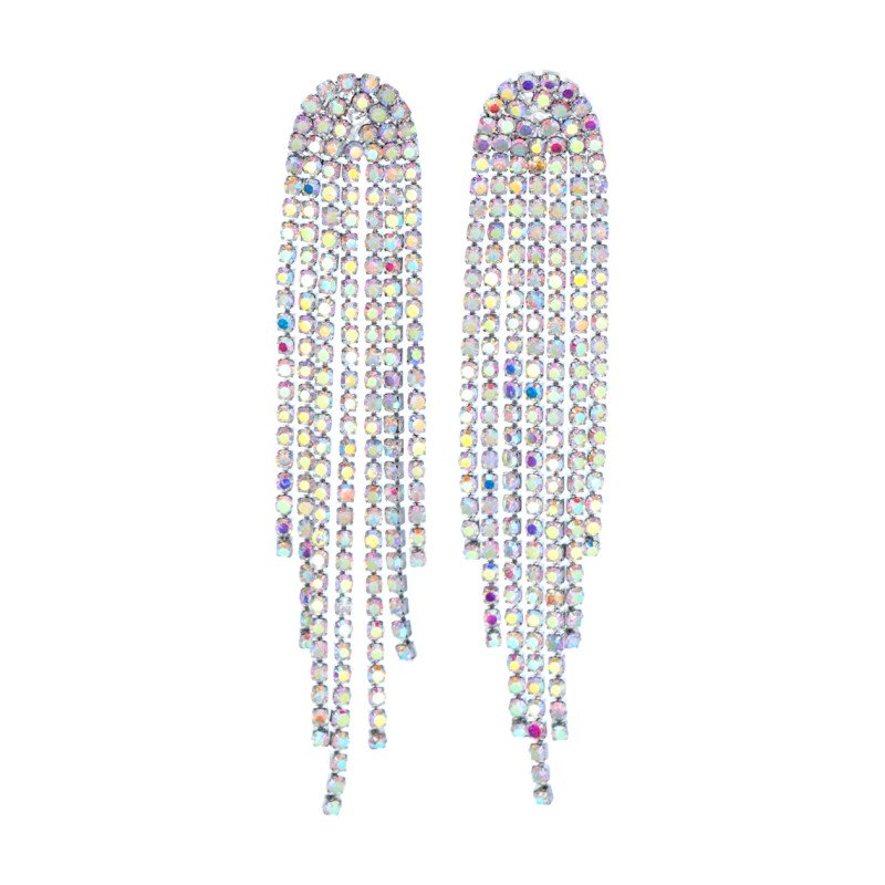 BOUCLES D'OREILLES CHAINETTE & STRASS