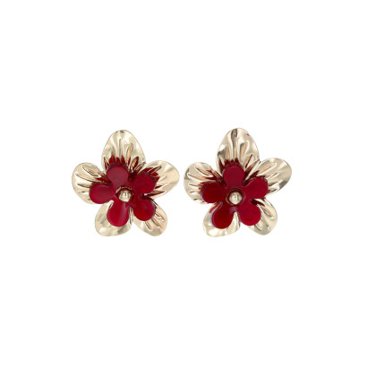 EARRINGS FLOWER SHAPE IN METAL AND RESIN