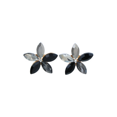 BOUCLES D'OREILLES STRASS EN FORME FLEUR