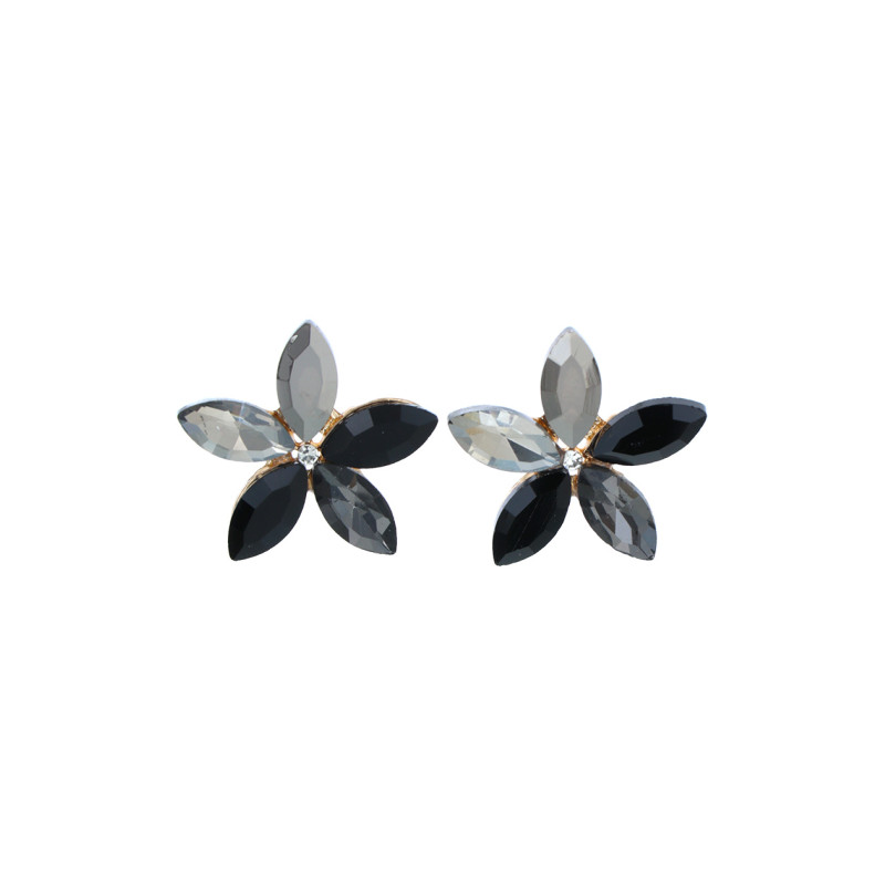 BOUCLES D'OREILLES STRASS EN FORME FLEUR