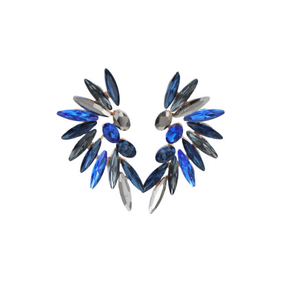 BOUCLES D'OREILLES EN FORME D'AILES AVEC STRASS