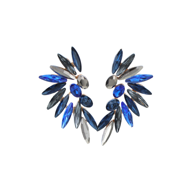 BOUCLES D'OREILLES EN FORME D'AILES AVEC STRASS